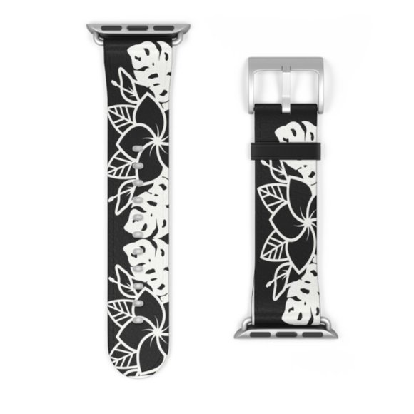 Apple Watch Bands-Hawaiian Inspired Flower Palm Design - Picture 2 of 12